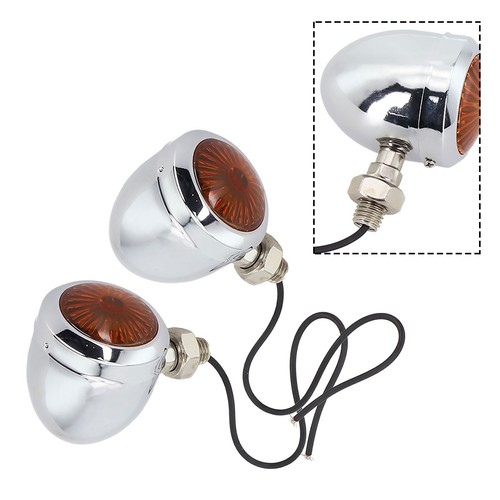 Upgrade Your Ride with Chrome Amber Turn Signal Blinker Lights Set of 2 - Picture 10 of 12