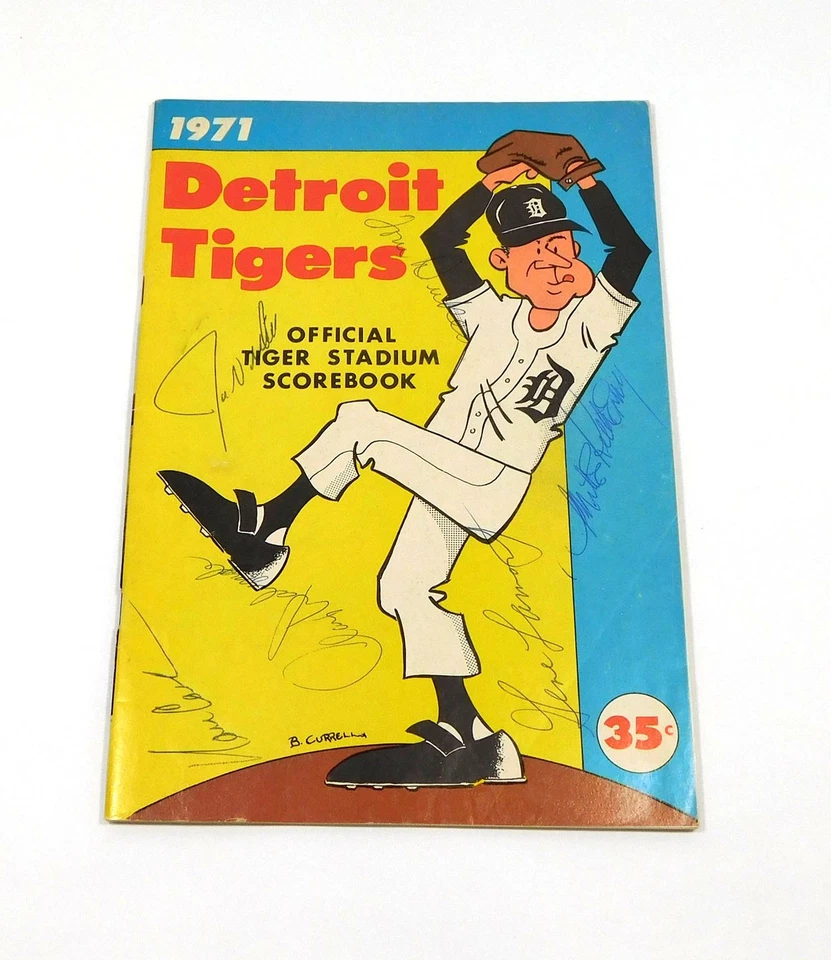 Brooks Robinson + 6 Others Signed 1971 Tigers Scorebook Program 7 JSA Autos - Image 2 of 4