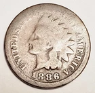 1886 P Indian Head Cent / Penny Type 1 (T1)  *AG - ABOUT GOOD*  *FREE SHIPPING*