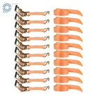 1.5" x 15' 4000-lbs Ratchet Straps J Hook Heavy Duty Tie Downs 10 Pack Orange