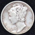 1939-S VERY FINE Mercury Dime, 90% SILVER!