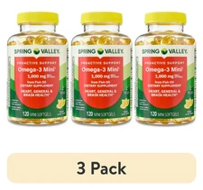 Spring Valley Omega-3 Proactive Support Mini Softgels, 1000mg, 120ct, 3 Pack