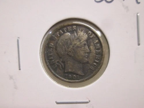 1901 US BARBER DIME