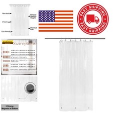 Narrow Waterproof Shower Liner 36 Inch Width 84 Inch Length with Metal Grommets