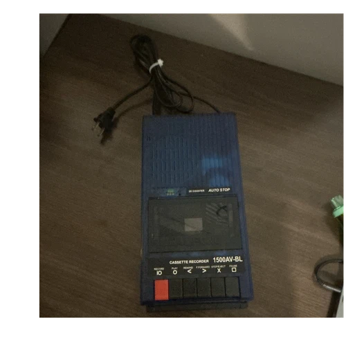 Califone 1500AV-BL Blue Cassette Player & Recorder Auto Stop Tape Counter AC/DC