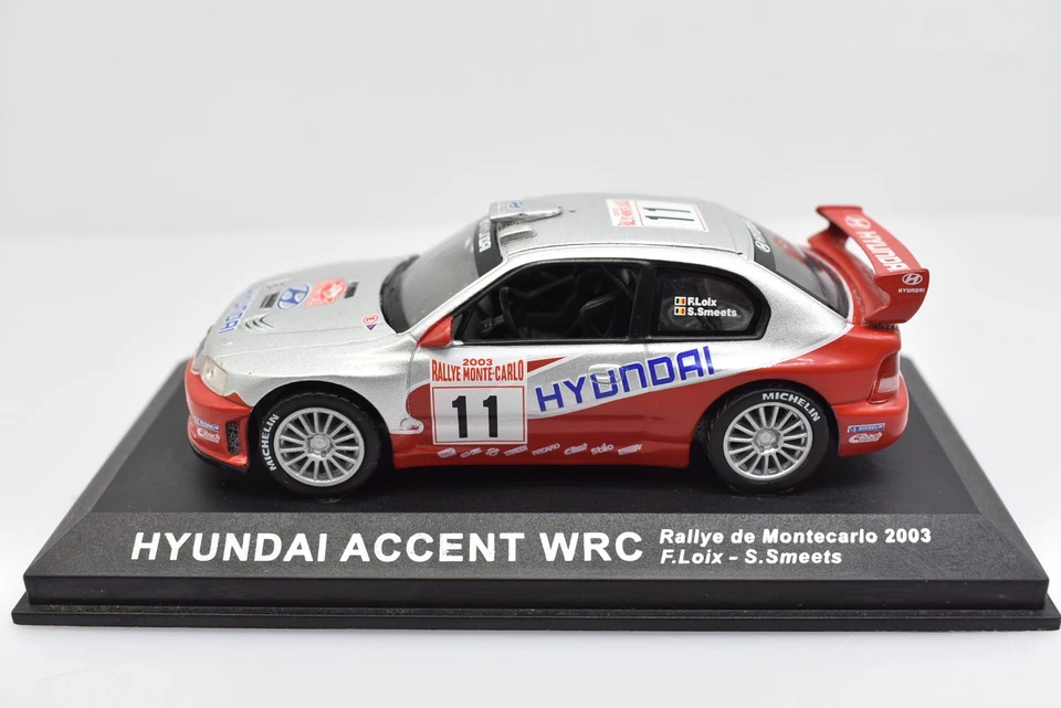Modellino auto rally scala 1:43 Hyundai Accent WRC diecast modellismo collezione - Immagine 2 di 3