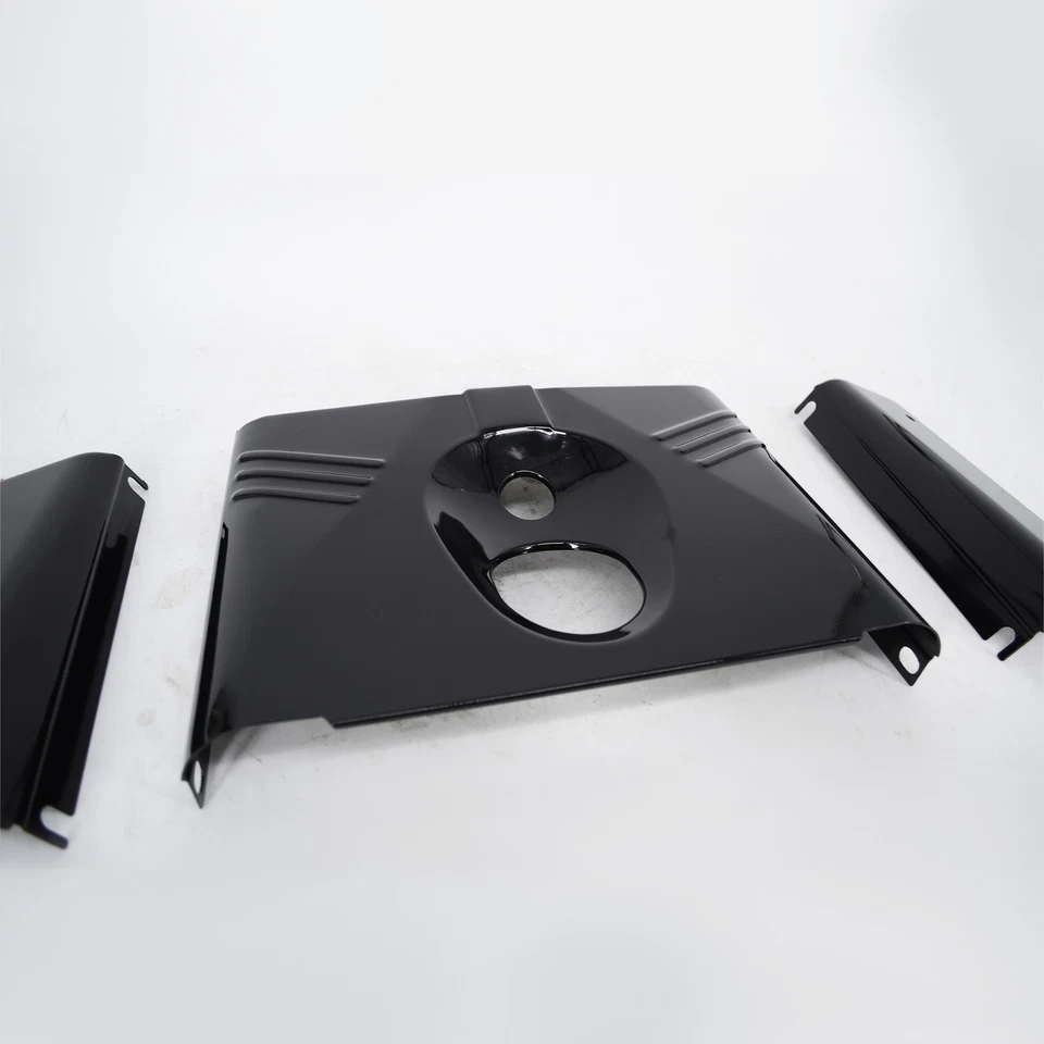 Kit de latas de faros de horquilla negras de 3 piezas para Harley 86-13 FLST 93-13 FLSTN Foto 4 de 4