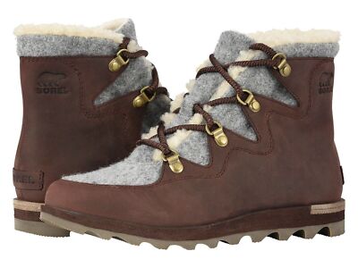 SOREL Sneakchic Alpine Boots Women's Waterproof Snow Winter Hiking Shoes Brown