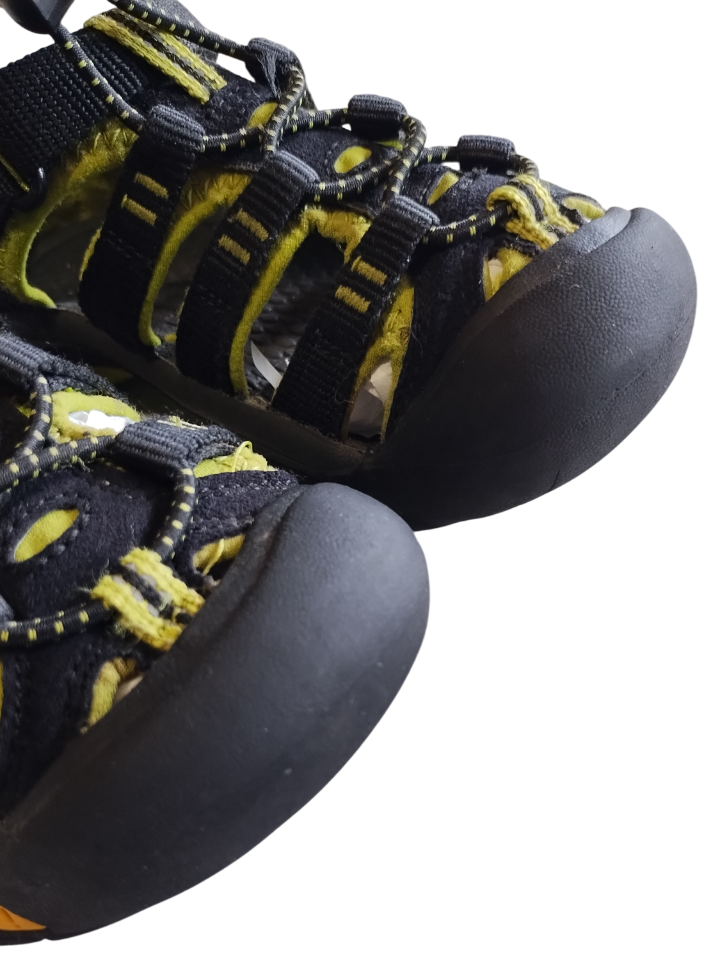 Sandali impermeabili Keen taglia 11 bambino verde nero punta chiusa escursionismo coulisse