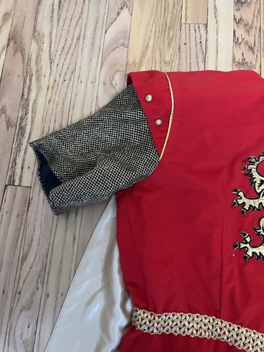 Secrets Red Lion Knight King Cape Costume Medieval Adult Halloween Cosplay LARP - Picture 3 of 17