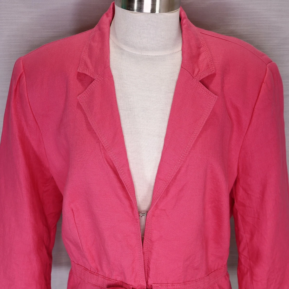 Pink linen store jacket womens