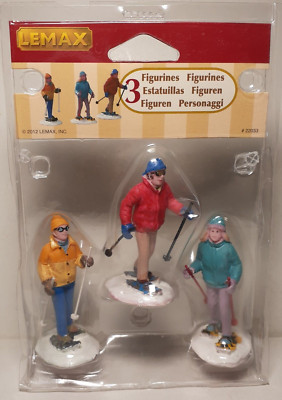 LEMAX Snowshoe Walkers 22033 Christmas Village Figurines 3 PC SET 2012