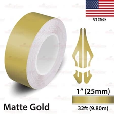 1" Vinyl Pinstriping Pin Stripe Car Styling Tape Decal Sticker 25mm MATTE GOLD