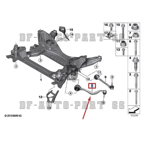 Lemforder 2x LR&RH Control arm For BMW G01 G02 X3 X4 31106890905 31106890906 - Picture 2 of 5