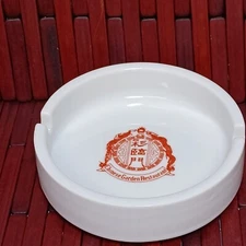 Chinese Garden Restaurant Ceramic Ashtray Vintage