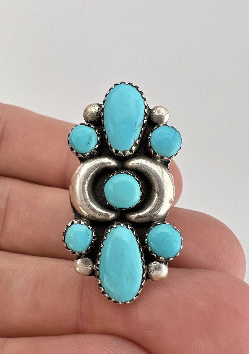 One Of The Best Vintage Santo Domingo Native American Navajo Turquoise Hummingbord Necklace One Of The Best Vintage Santo Domingo Native American Navajo Turquoise Hummingbord Necklace