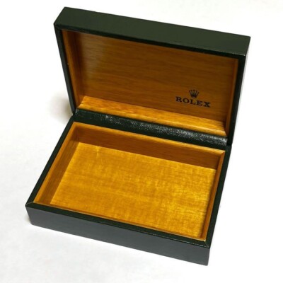 Rolex watch box case green leather wood logo Swiss made Used | eBay