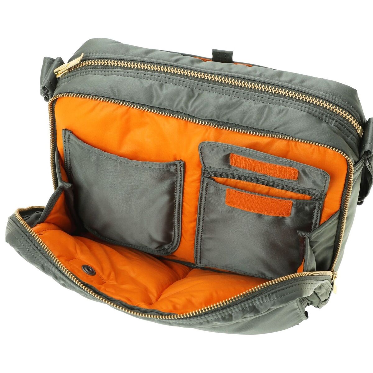 PORTER TANKER SLING BAG W zip (L) 622-08633 Sage Green Back PORTER TANKER SLING BAG W zip (L) 622-08633 Sage Green Back