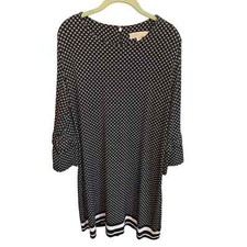 Michael Kors Black & White Ruffle Sleeve Dress 