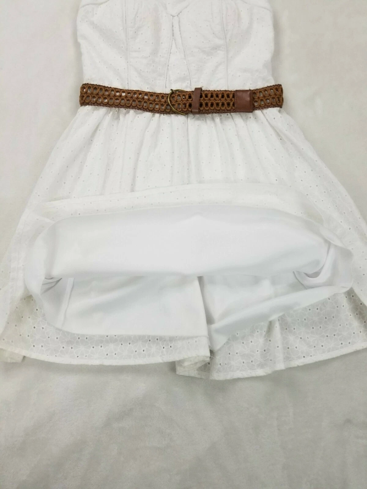 VALENTINO Abito senza spalline My Michelle adatto cintura svasata Sweetheart taglia 7 coppe imbottito bianco