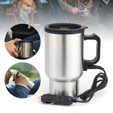 12V 450ml StainlessSteel Electric Travel Heating Cup In-car Kettle Portable A6J7