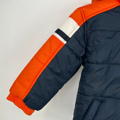 Nike Jacket Boys 5 Blue Orange Full Zip Winter Puffer Hooded Outdoor Lined - Picture 3 of 9