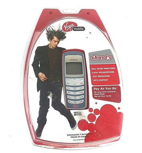 Vintage 2005 Virgin Mobile Shorty Nokia 2115i Phone In Box - Picture 1 of 1