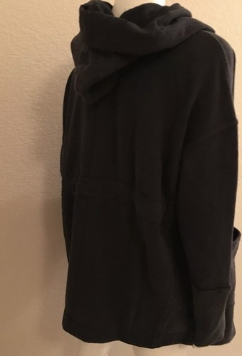 NWT Free People FP Cardi Parka Hood Jacket Coat Distressed Look Dark Gray Size M - Picture 2 of 4