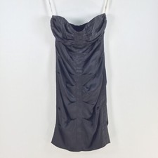 George evening owmens strapless bodycon dress size 8 black formal elegant 083286