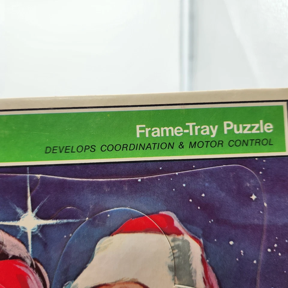 Santa Claus Christmas Frame-Tray Puzzle Vintage 1971 #4528 Western Pub Whitman - Image 2 of 4