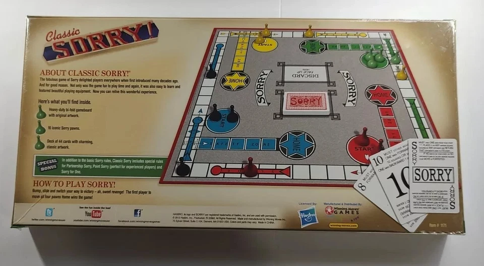 Hasbro's Sorry The Board Game Classic New Sealed - Image 2 of 4