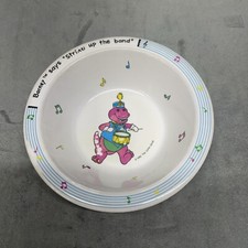 Vintage Barney The Purple Dinosaur Band Leader 1992 Melamine Bowl Selandia 90  s