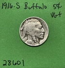 1916 S US Buffalo 🦬 Indian Head Nickel 5c VG Very Good