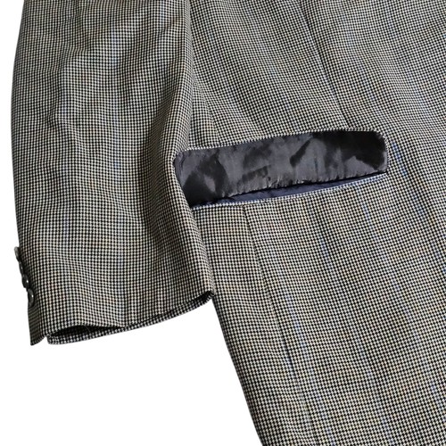 Jack Victor Blazer Mens 56 R Wool Sport Coat Micro Houndstooth Black & White - Picture 5 of 13