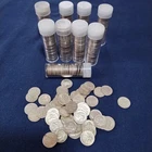 Silver Roosevelt dime roll. 90% silver. 50 coins in clear tube. Various dates.