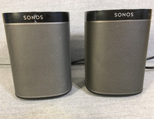 Sonos PLAY:1 Pair of Smart Speakers, blk/gr Working, S2 app, Manuf. 04/17