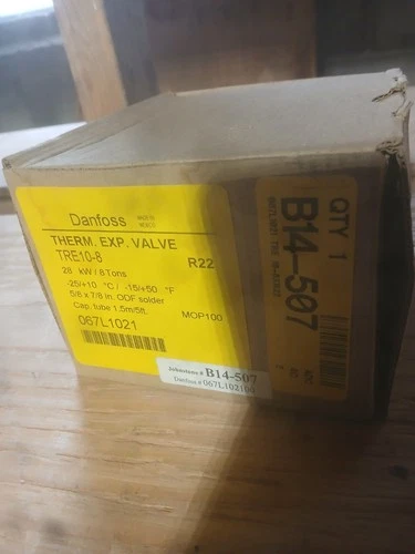 Danfoss 067L1021 Thermal Expansion Valve TRE10 5/8" x 7/8" ODF Solder B14-507