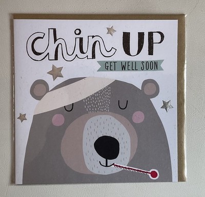 Get Well Soon Karte Klimmzug - Bärenverband Design Rohling - Hotchpotch 6 x 6 Zoll