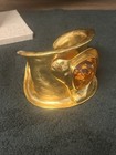 Saint Laurent YSL Gold Tone Bracelet Bangle with Amber Stone Vintage Authentic — photo 9