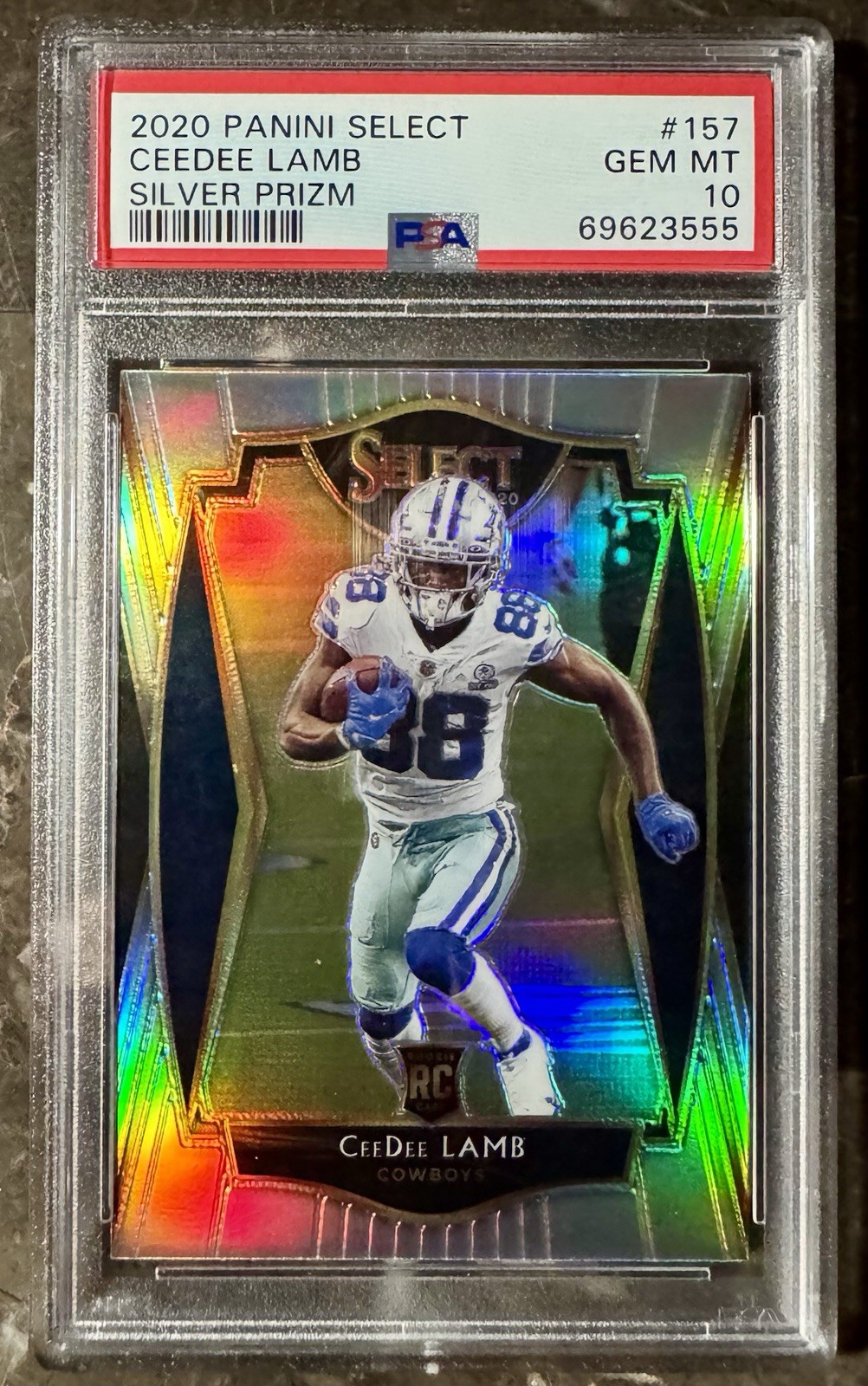 2020 Panini Select CeeDee Lamb Silver Rookie RC Cowboys #157 PSA 10 Gem Mint