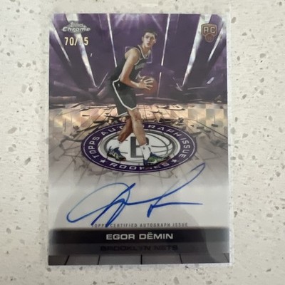 EGOR DEMIN 2025 Topps Chrome Rookie Purple Geo Refractor Auto /75 Error car Rare