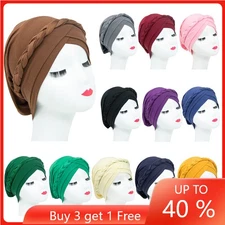 Muslim Women Chemo Cap Hijab Turban Braid Hair Loss Headwear Hat Beanie Cover
