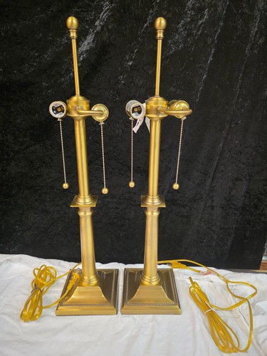 SET OF TWO BEAUTIFUL "CHELSEA HOUSE " HEAVY SOLID GOLD BRASS LAMPS - Picture 12 of 12
