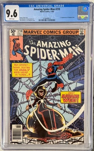 AMAZING SPIDER-MAN #210 CGC 9.6 WHITE ❄️ pages! NEWSSTAND, 1st Madame Web!