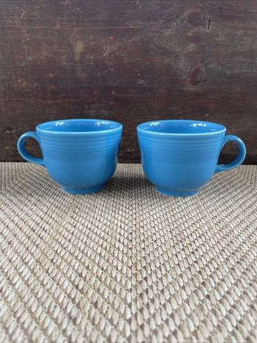 Fiestaware Homer Laughlin China Turquoise Coffee Tea Cup or Mug Set of 2