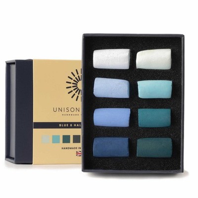 Unison Softpastell Mini-Set Halbsticks 8 Blue Tones Farben