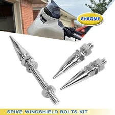 Chrome Windshield Spikes Bolts For Harley Street Electra Glide FLHTCU FLHT 14+