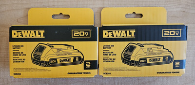 2 NEW Genuine Dewalt 20 Volt 20v Max 2 AH Li-Ion Batteries DCB203 2025 Date