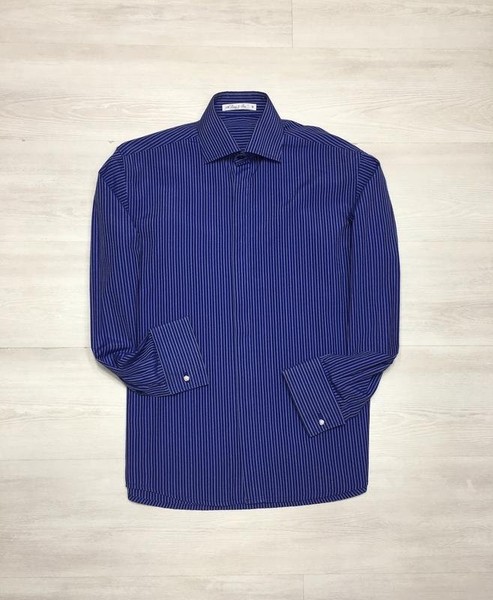 Men Ralph Lauren Shirt Navy Cotton 36 / S / 44