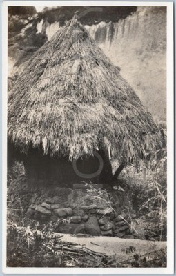 RPPC Vintage Postkarte Philippinen Bontoc Igorot traditionelle reetgedeckte Hütte um 1910